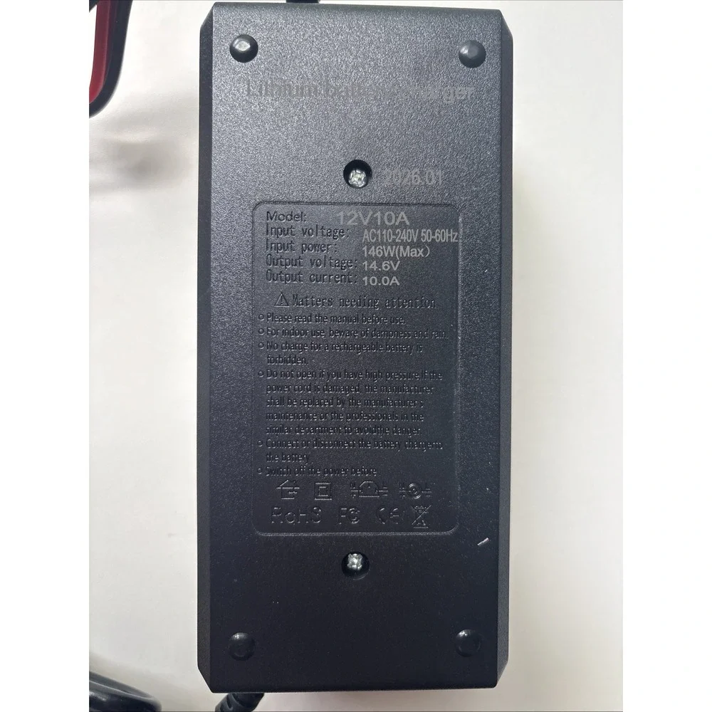 14.6V 10A LiFePO4 Battery Charger for 12V Lithium  Battery